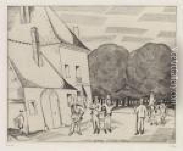 Les Conscrits Du Village Oil Painting - Jean Emile Laboureur