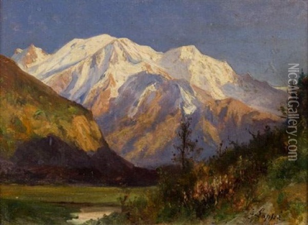 Massif Du Mont Blanc Vu Du Servoz Oil Painting - Gabriel Loppe