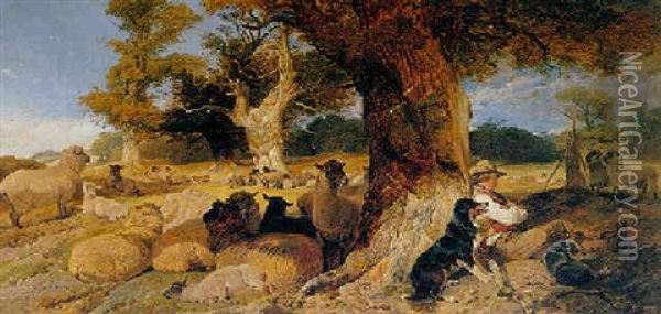 The Sleeping Shepherd Oil Painting - Richard Ansdell