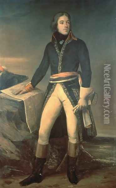 Portrait of General Louis-Lazare Hoche 1768-97 Oil Painting - Ary Scheffer