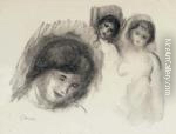La Pierre Aux Trois Croquis, 
From Douze Lithographies Originales De Pierre-auguste Renoir Oil Painting - Pierre Auguste Renoir