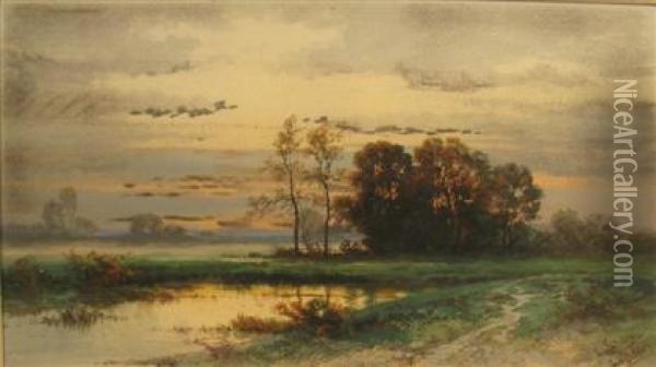 The Evening Clouds Oil Painting - Carl Weber