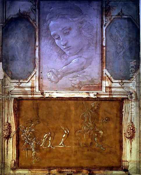 Page from 'Libro dei Desegni' Oil Painting - Raphaello del Garbo Capponi