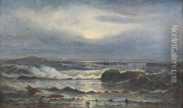 Weirs At Horseneck Beach Oil Painting - Frederic Louis Thompson