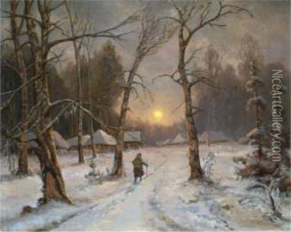 The Road Home Oil Painting - Semyon Platonov