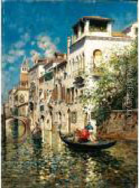Canale Di Venezia Oil Painting - Rubens Santoro