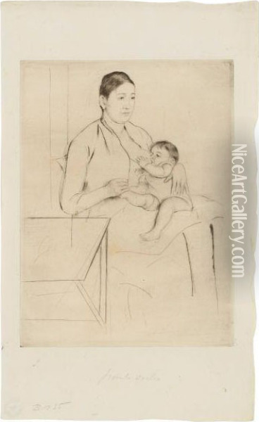Femme Allaitant Son Enfant Oil Painting - Mary Cassatt