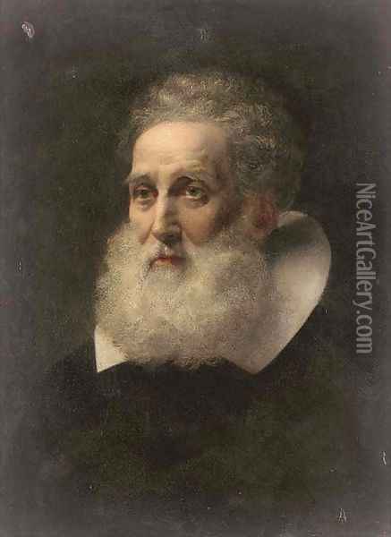 Portrait of a bearded man Oil Painting - Sir Hubert von Herkomer
