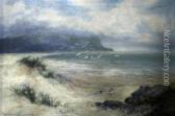 Beach Scene Oil Painting - William Langley