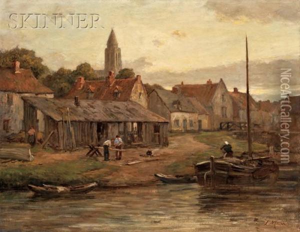 On The Maas, Holland Oil Painting - Jacob Henricus Maris