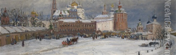 View Of The Zagorsk Monastery Oil Painting - Andrei Ivanovich Dmitriev