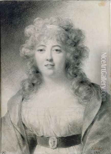 Madame de Stael 1766-1817 Oil Painting - Jean-Baptiste Isabey