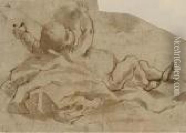 An Infant Lying Among Draperies Oil Painting - Gaspare Diziani