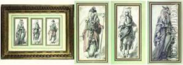 Trois Caricatures De Medecins Oil Painting - H. Delafosse