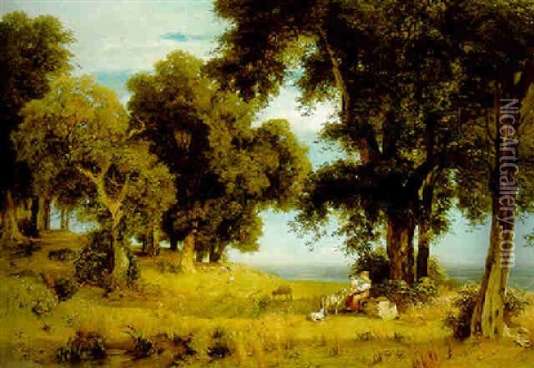 A Pastoral Landscape Oil Painting - Emil Lugo