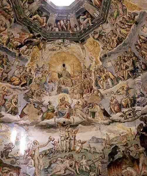The Last Judgement, detail from the cupola of the Duomo, 1572-79 5 Oil Painting - Giorgio Vasari