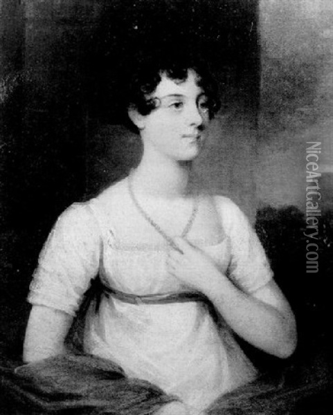 Portrait Of Georgina Dashwood Oil Painting - William Owen
