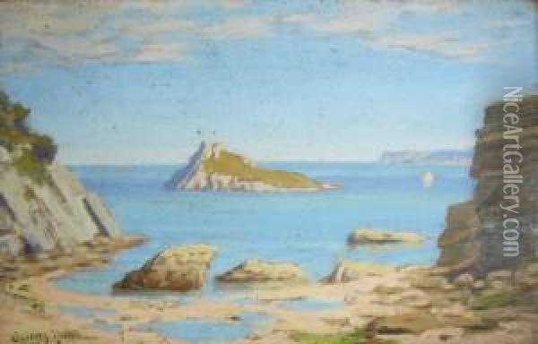 The South Devon Coast Oil Painting - Cecil M. Round