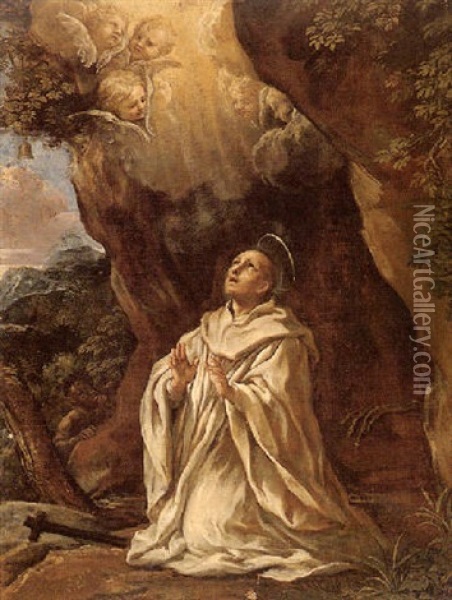 The Vision Of Saint Bruno Oil Painting - Pietro da Cortona