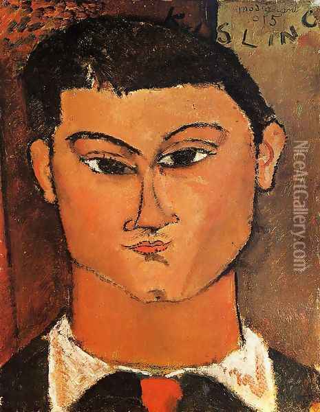 Portrait Of The Painter Moise Kisling Oil Painting - Amedeo Modigliani