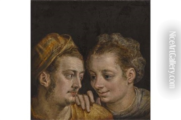 Junges Paar Oil Painting - Frans Floris the Elder