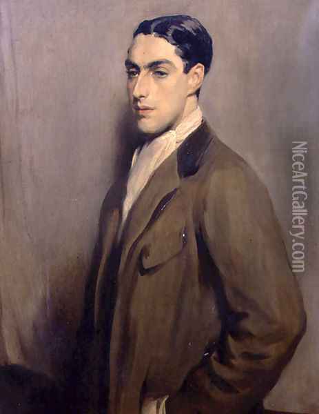 Portrait of Frank Meyer, c.1910 Oil Painting - Glyn Warren Philpot
