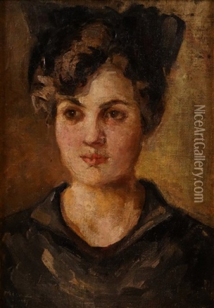 Woman Portrait Oil Painting - George Demetrescu Mirea