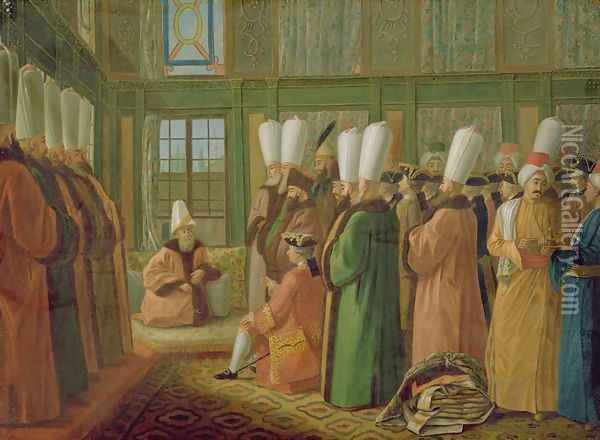 The Grand Vizier giving Audience to the English Ambassador Oil Painting - Francis Smith