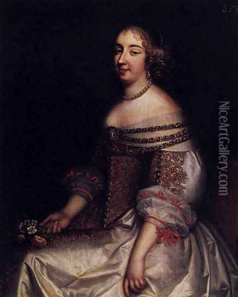 Portrait of Mademoiselle de Montpensier 1655 Oil Painting - Charles Beaubrun
