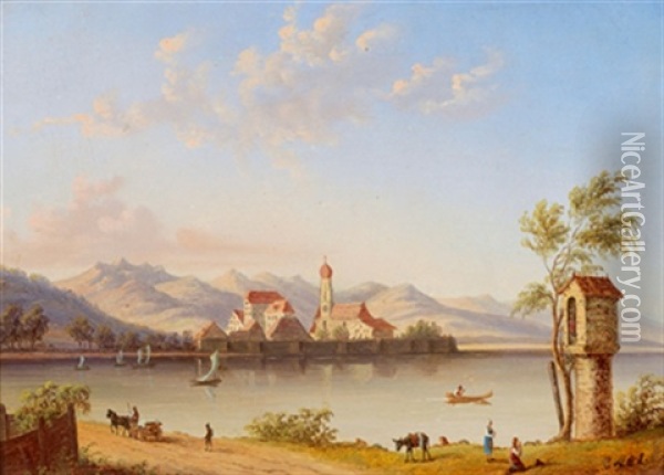 Blick Uber Die Donau Nach Arddagger Im Strudengau Oil Painting - Jacob Alt