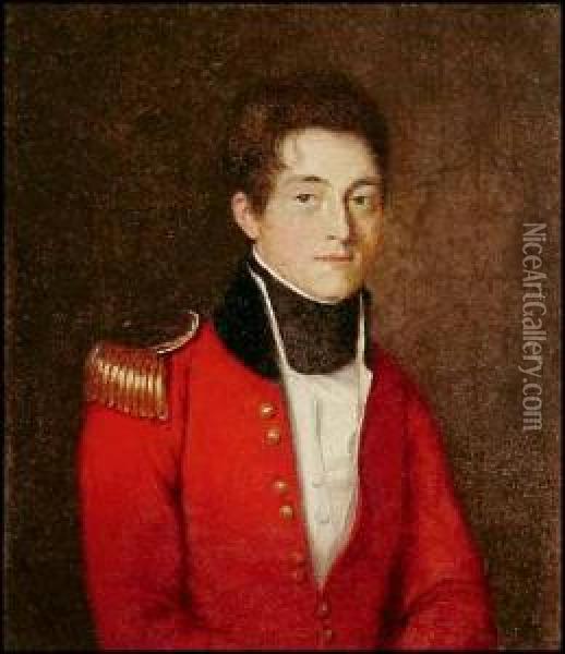 Portrait Of Lieutenant Thomas Maddock, 10th Bengal Native Infantry Oil Painting - Thomas Hickey
