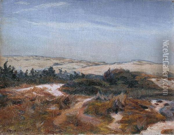 Dunes A Berck Oil Painting - Charles Emmanuel Roussel