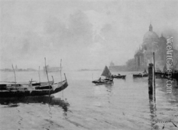 Venetian View Oil Painting - Emmanuele Brugnoli