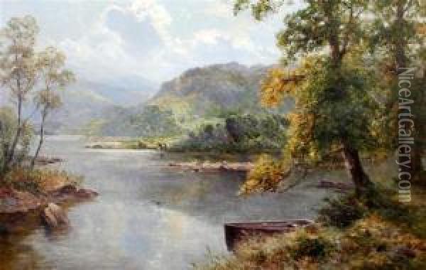 Lake Scene Oil Painting - Ernst Walbourn