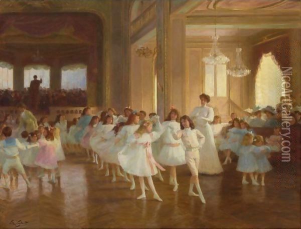 The Children's Dance Recital At The Casino De Dieppe Oil Painting - Victor-Gabriel Gilbert