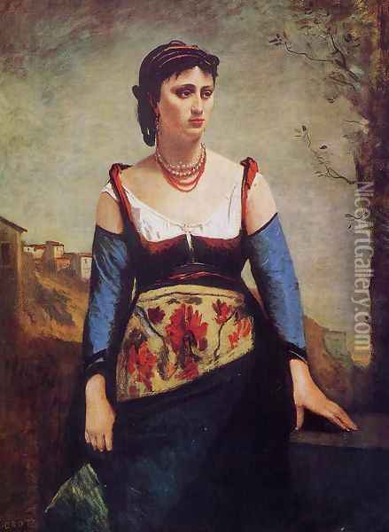 Agostina Oil Painting - Jean-Baptiste-Camille Corot
