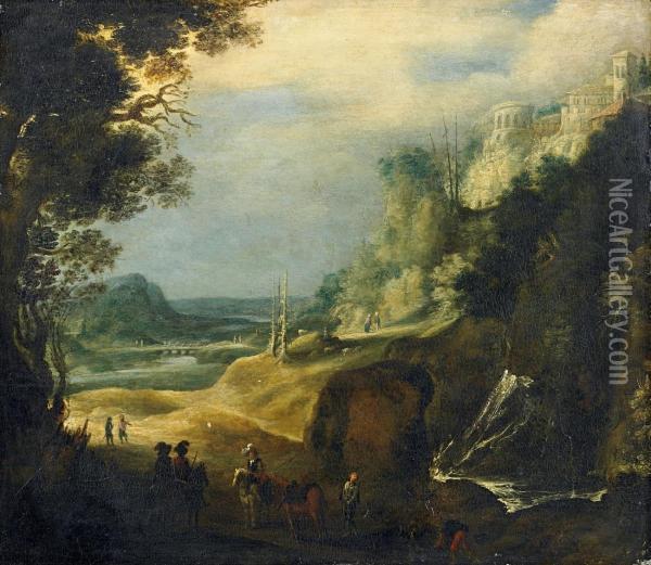 Flusslandschaft Mit Wasserfall Oil Painting - Gillis Egidius I Peeters