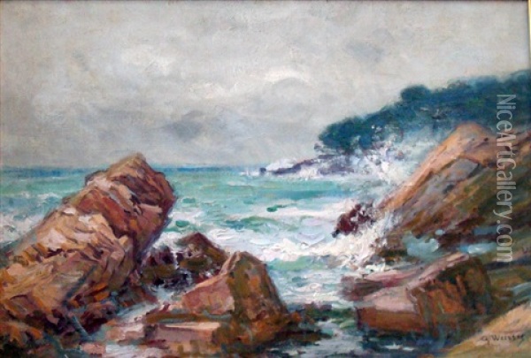 Bord De Mer Oil Painting - Charles Louis Auguste Weisser
