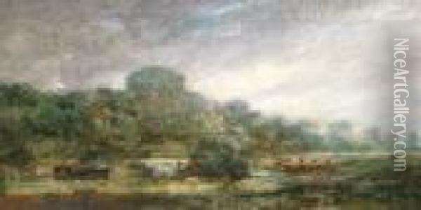 Dedham Lock Oil Painting - John Constable