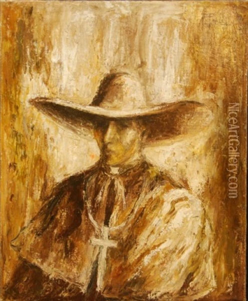 Padre Oil Painting - Fidelio Ponce De Leon