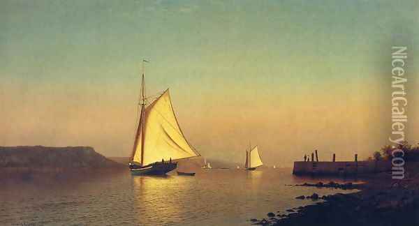 October on the Hudson Oil Painting - Francis Augustus Silva