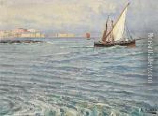 Golfo Di Napoli Oil Painting - Attilio Pratella
