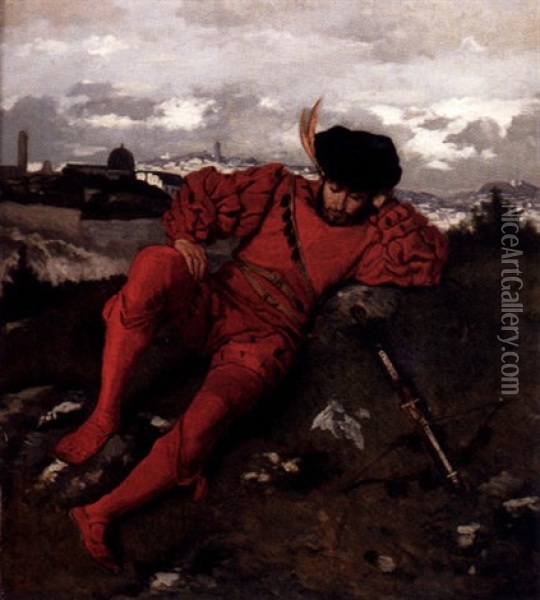 Italiensk Adling Oil Painting - Hendrik Jan Augustyn Leys