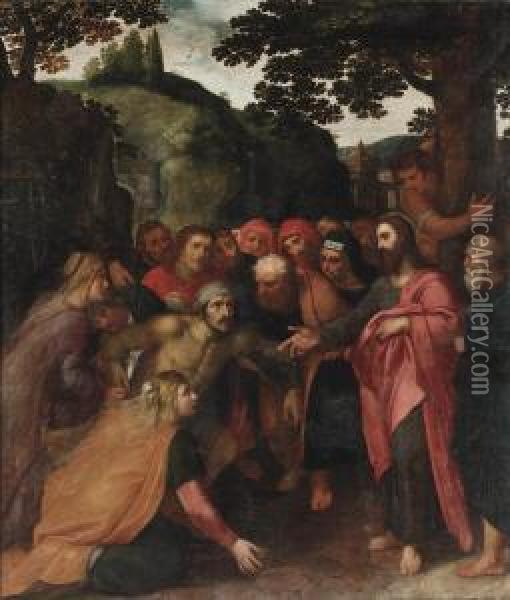 The Raising Of Lazarus Oil Painting - Otto van Veen