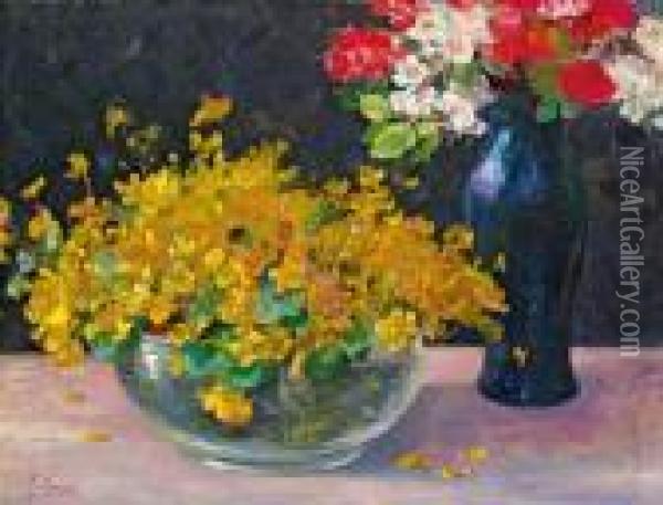 Stillleben Mit Dotterblumen Oil Painting - Marie Egner