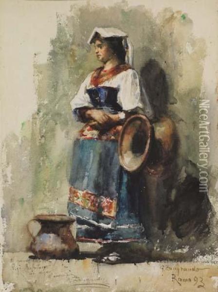 La Ciociara Oil Painting - Giovanni Zangrando