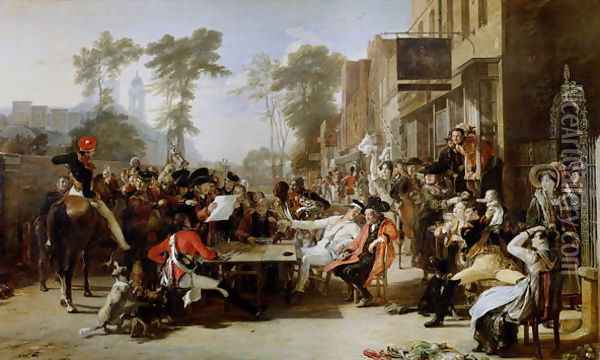 The Chelsea Pensioners Reading the Waterloo Dispatch, 1822 Oil Painting - Sir David Wilkie
