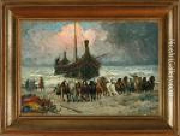 The Return Of The Vikings Oil Painting - Otto Bache