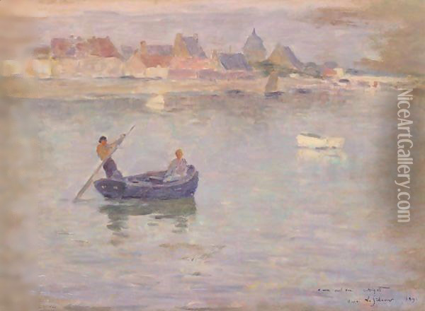 La Promenade En Barque Oil Painting - Henri Eugene Augustin Le Sidaner