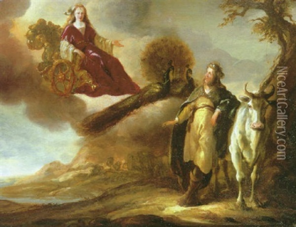 Juno Asking Argus To Guard Io Oil Painting - Govaert Flinck